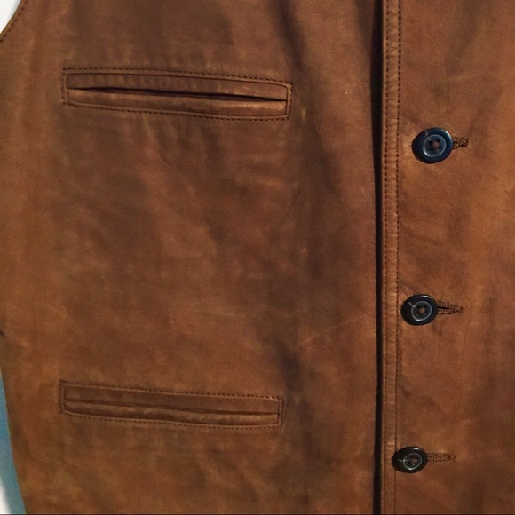 BANANA REPUBLIC Vintage Leather Vest, L - Picture 3 of 5